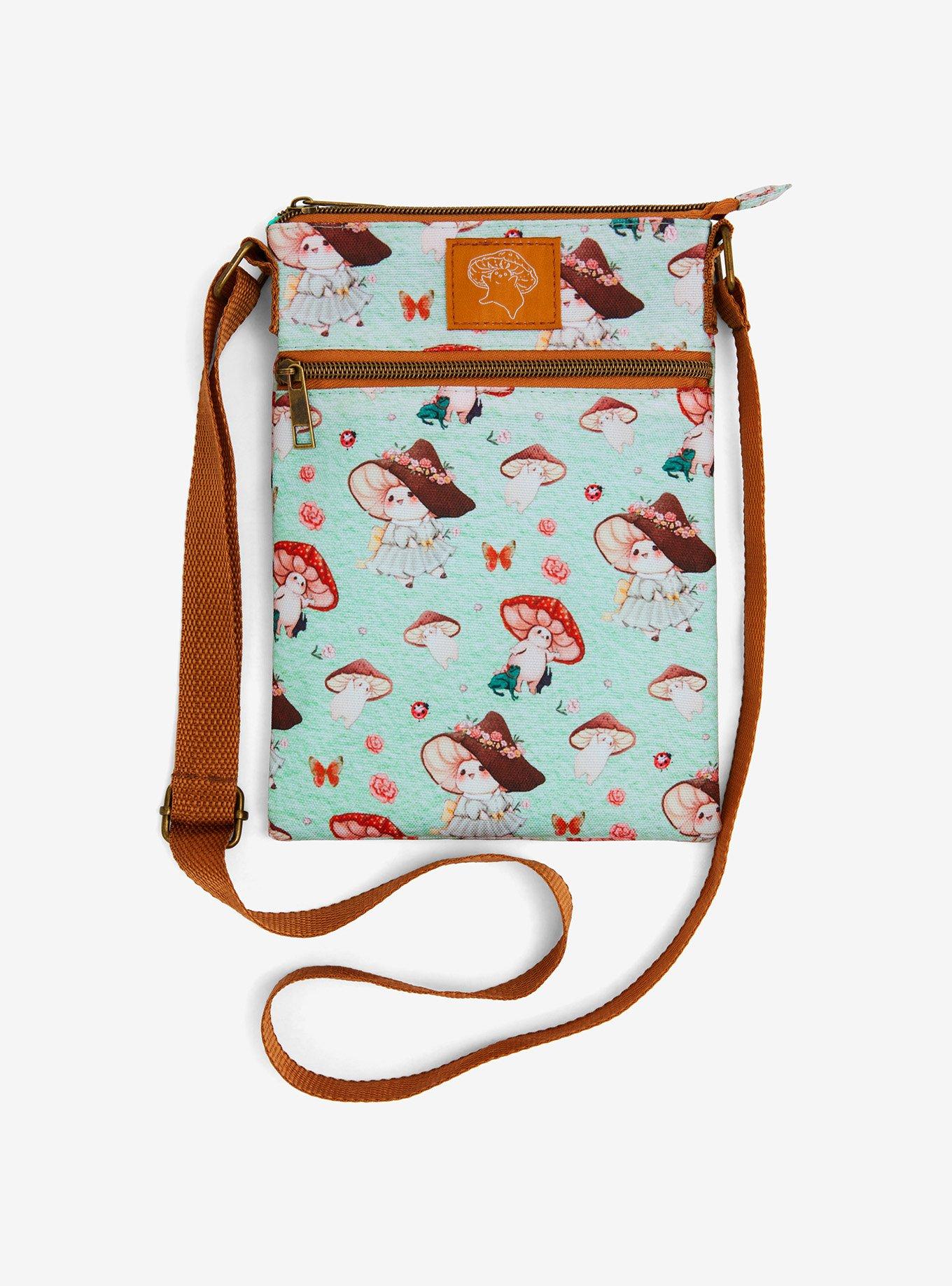 Cottagecore Mushroom Passport Crossbody Bag, , hi-res