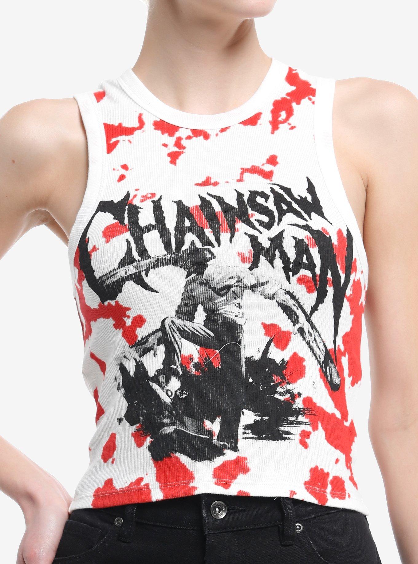 Chainsaw Man Blood Ribbed Girls Tank Top