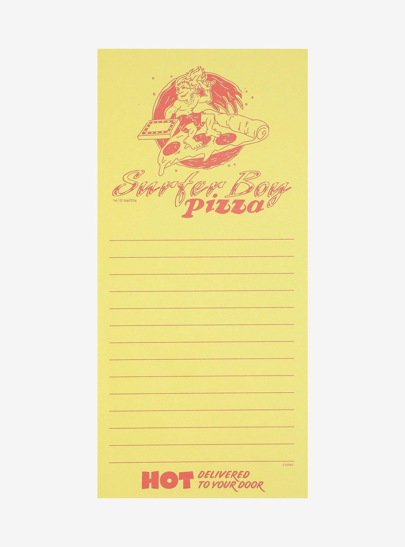 Stranger Things Surfer Boy Pizza Notepad