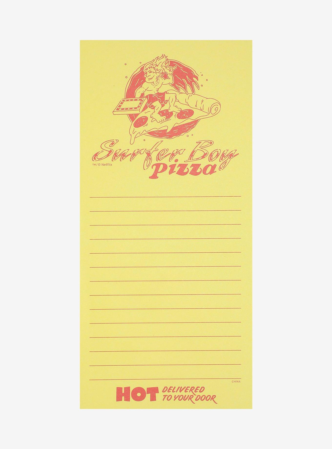 Stranger Things Surfer Boy Pizza Notepad, , hi-res