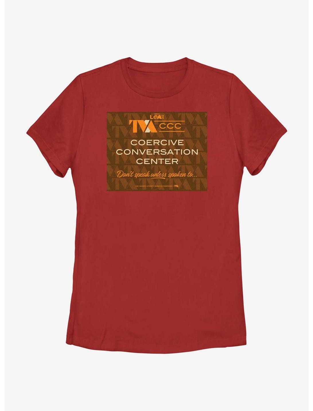 Marvel Loki Coercive Conversation Center Womens T-Shirt, RED, hi-res