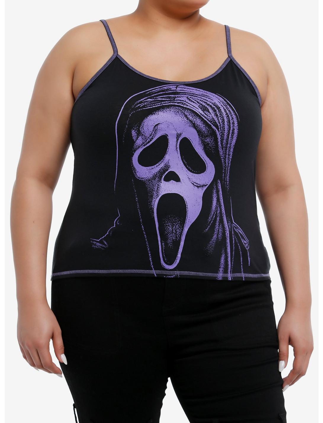 Scream Ghost Face Jumbo Print Girls Cami Plus Size, PURPLE, hi-res
