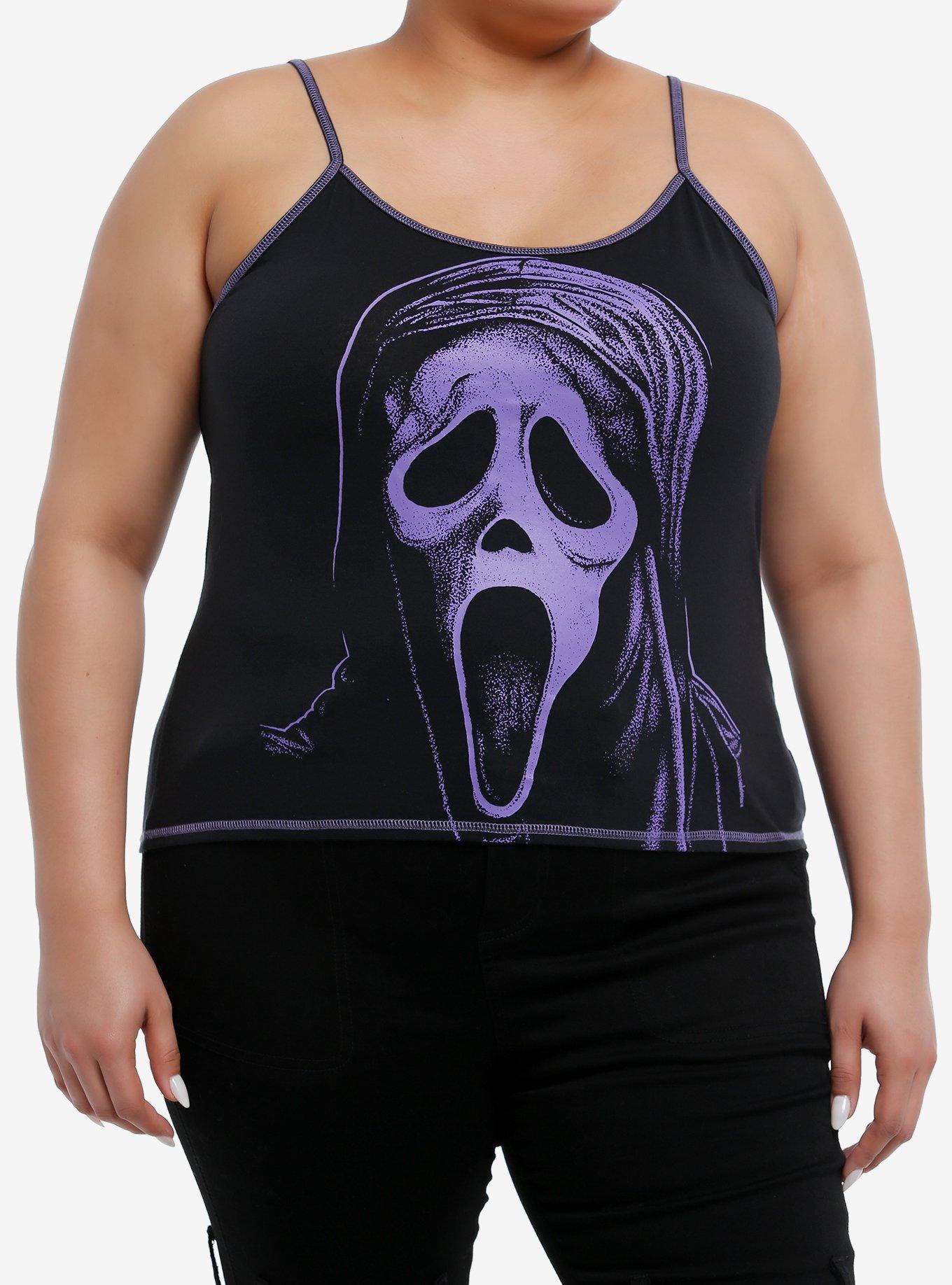 Scream Ghost Face Jumbo Print Girls Cami Plus Size, PURPLE, hi-res