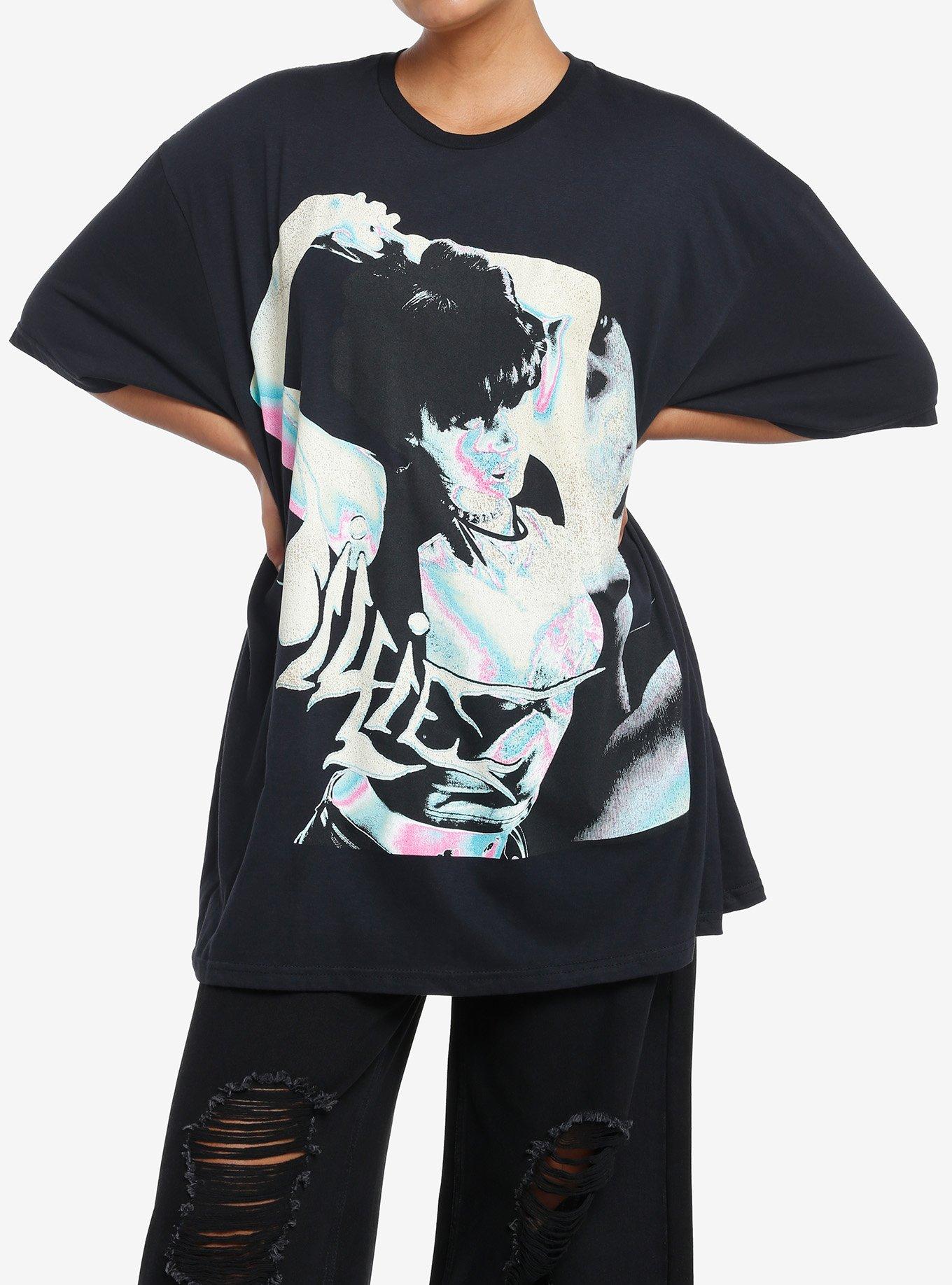 Billie Eilish Portrait Girls Oversized T-Shirt, BLACK, hi-res