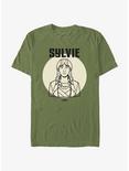 Marvel Loki Line Drawing Sylvie Portrait T-Shirt, MIL GRN, hi-res