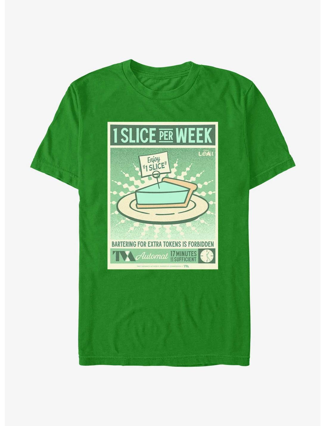Marvel Loki 1 Slice Per Week Poster T-Shirt, KELLY, hi-res