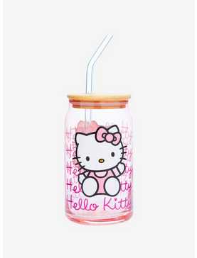 Hello Kitty Pink Glass Travel Cup, , hi-res