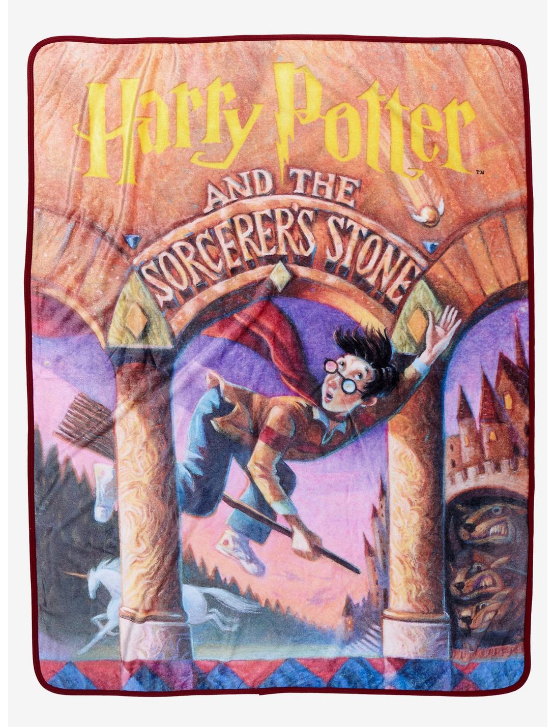 Harry Potter Sorcerer's Stone Book Cover Throw Blanket, , hi-res