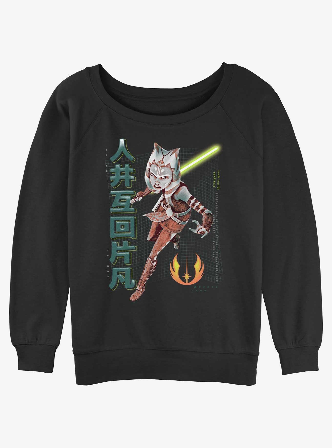 Star Wars The Clone Wars Ahsoka Meta Girls Slouchy Sweatshirt, BLACK, hi-res