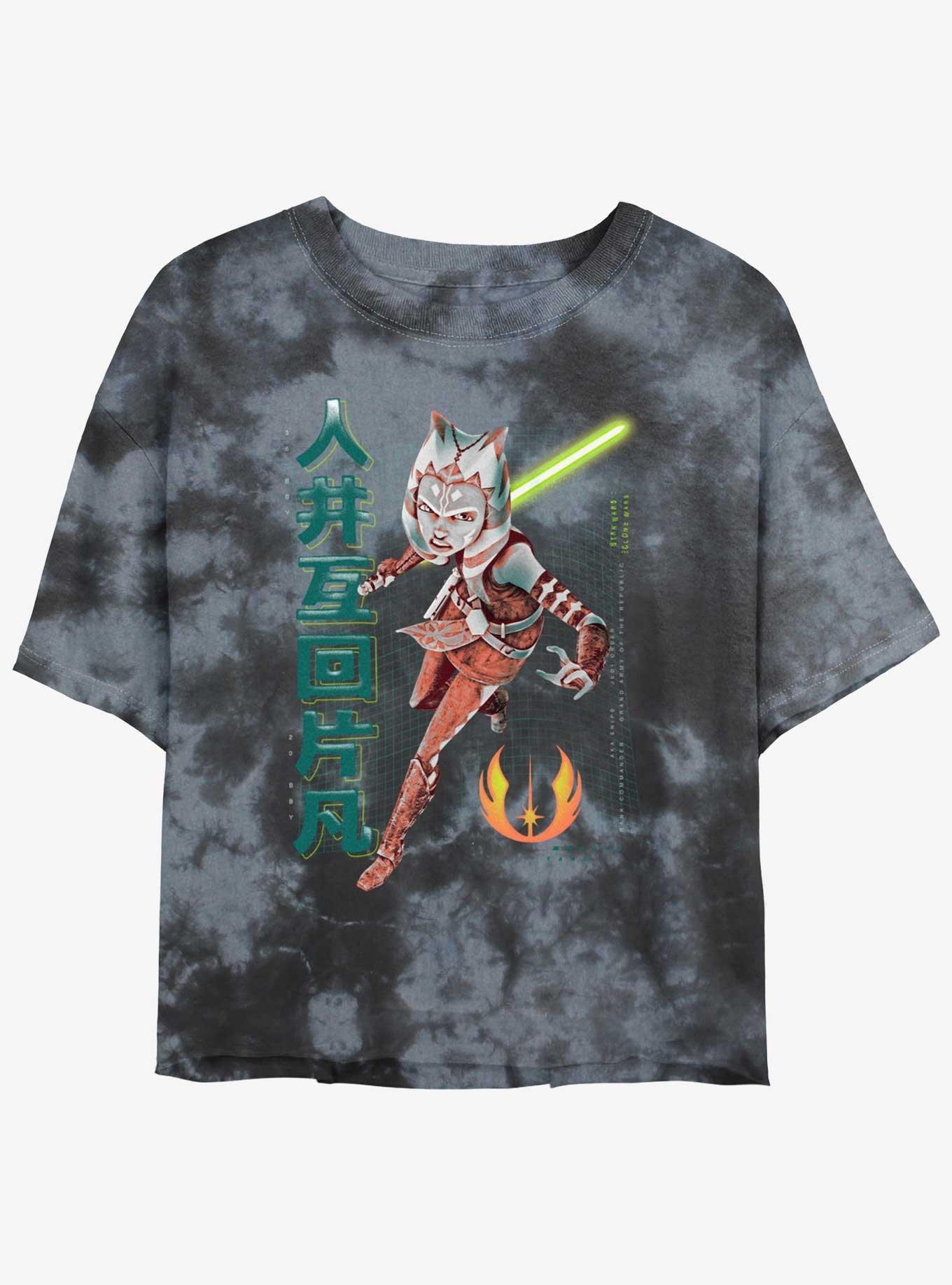 Star Wars The Clone Wars Ahsoka Meta Tie-Dye Girls Crop T-Shirt, , hi-res