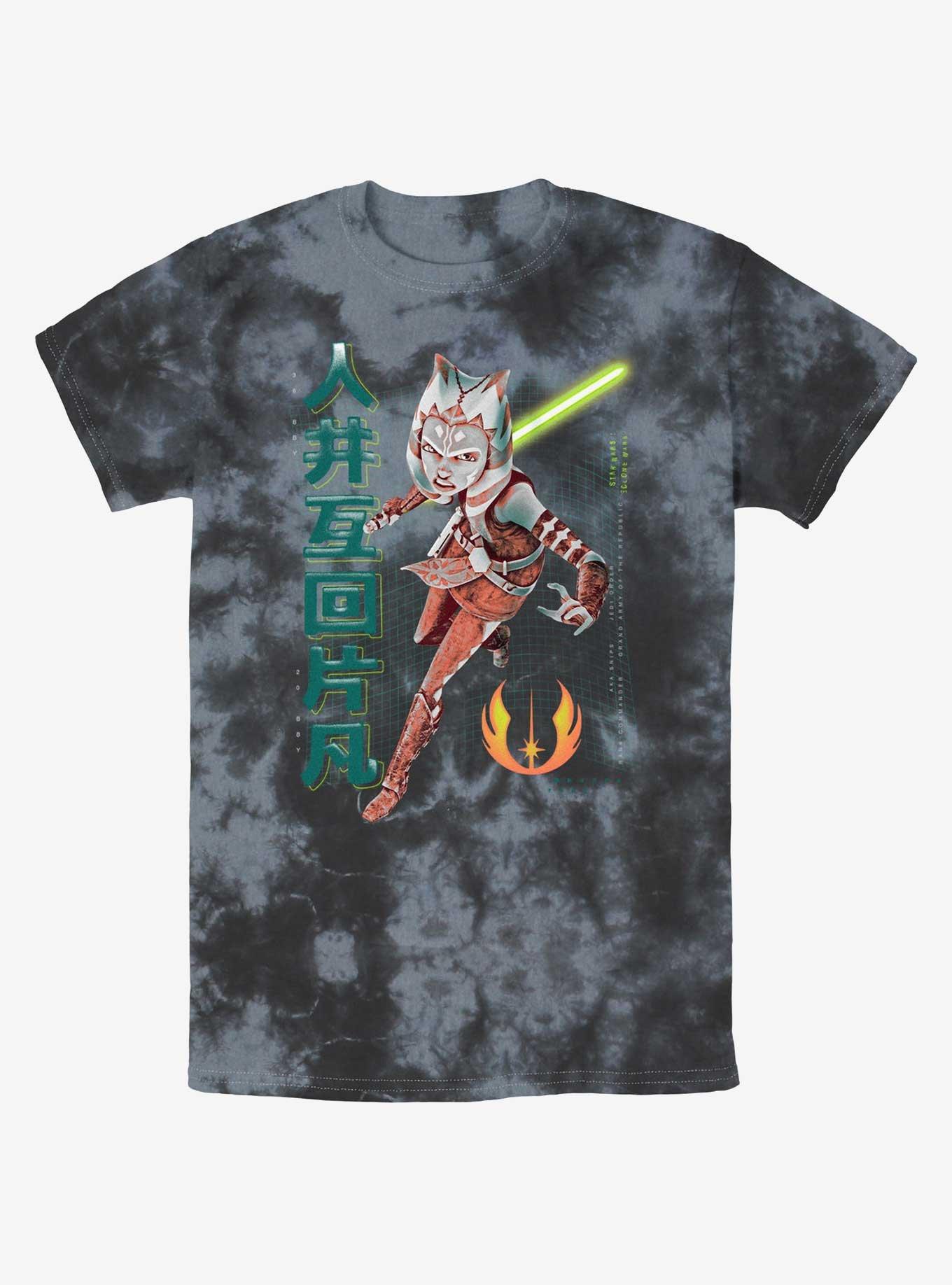 Star Wars The Clone Wars Ahsoka Meta Tie-Dye T-Shirt, BLKCHAR, hi-res