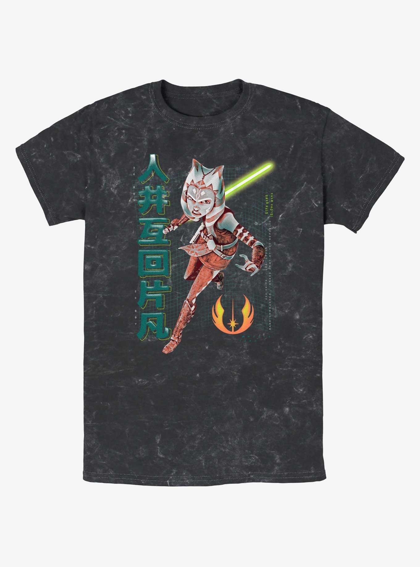 Star Wars The Clone Wars Ahsoka Meta Mineral Wash T-Shirt, BLACK, hi-res