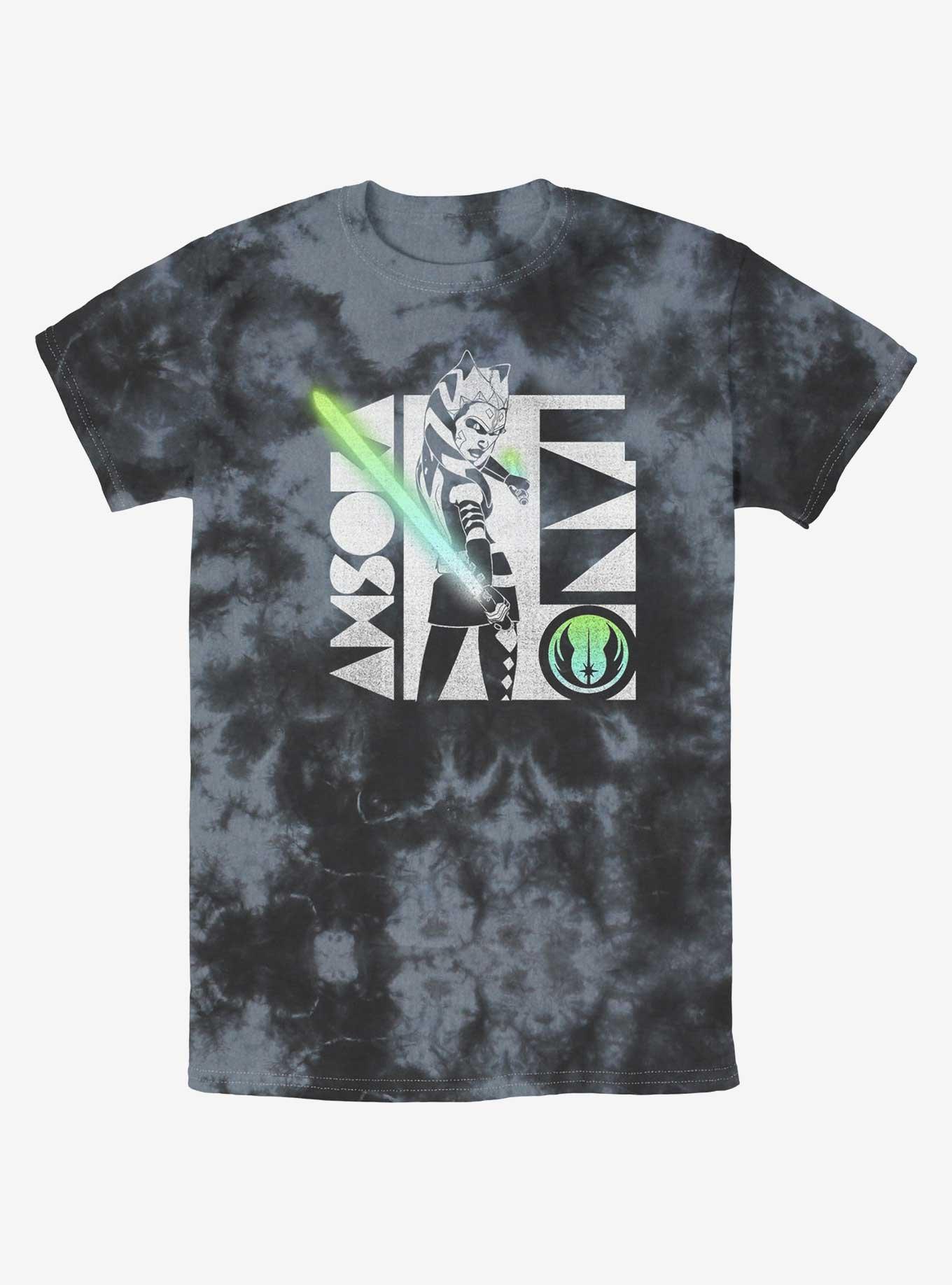 Star Wars: Clone Wars Ahsoka Light Saber Tie-Dye T-Shirt, BLKCHAR, hi-res