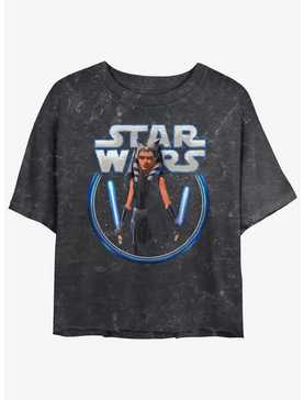 Star Wars: Clone Wars Ahsoka Stars Mineral Wash Girls Crop T-Shirt, , hi-res