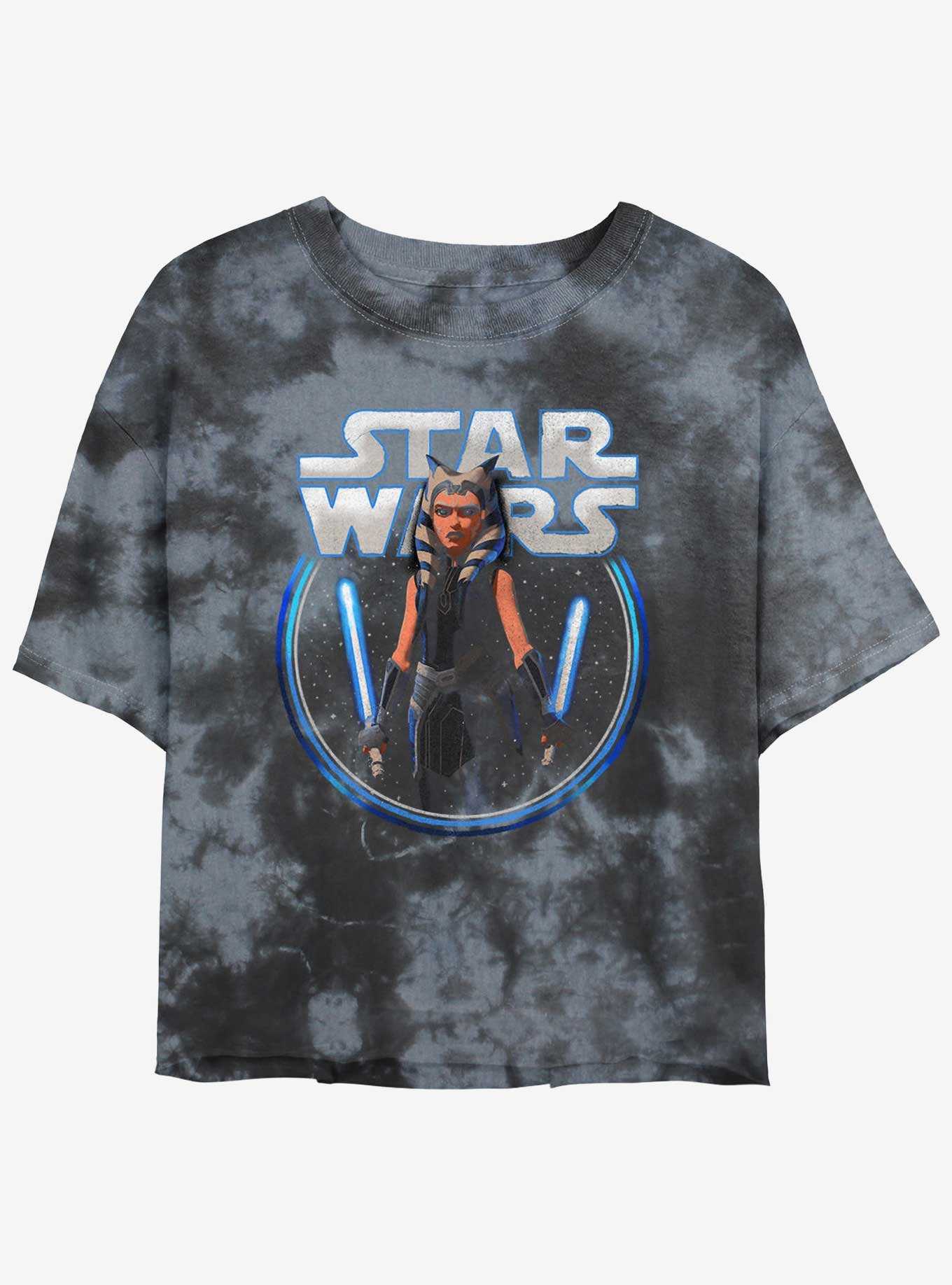 Star Wars: Clone Wars Ahsoka Stars Tie-Dye Girls Crop T-Shirt, , hi-res