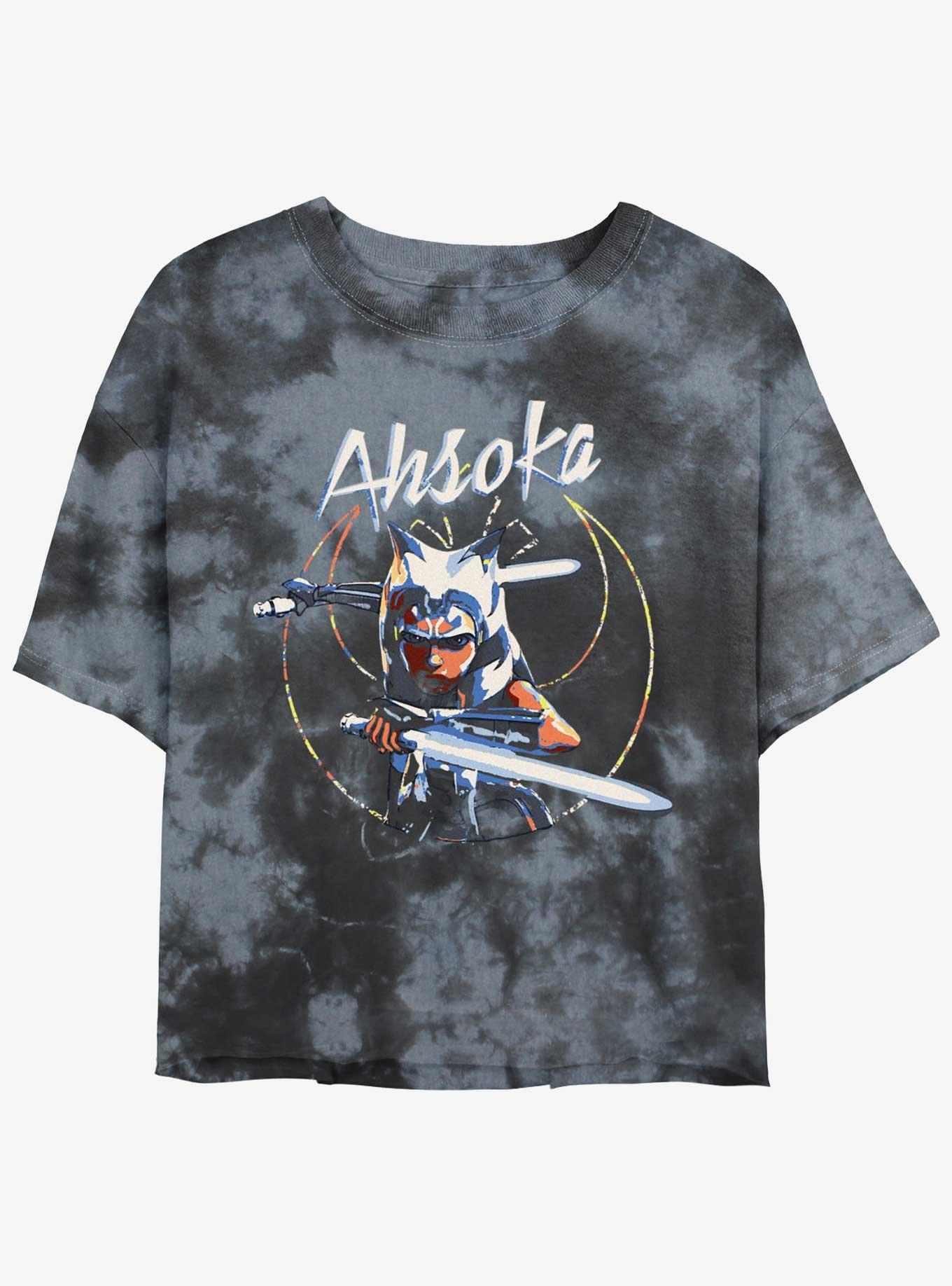 Star Wars: The Clone Wars Rebel Ahsoka Tano Tie-Dye Girls Crop T-Shirt, , hi-res