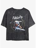 Star Wars: The Clone Wars Rebel Ahsoka Tano Mineral Wash Girls Crop T-Shirt, BLACK, hi-res