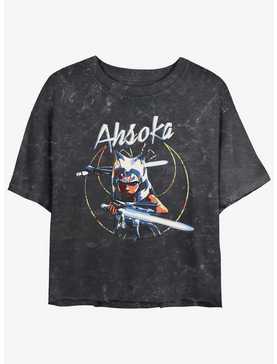 Star Wars: The Clone Wars Rebel Ahsoka Tano Mineral Wash Girls Crop T-Shirt, , hi-res