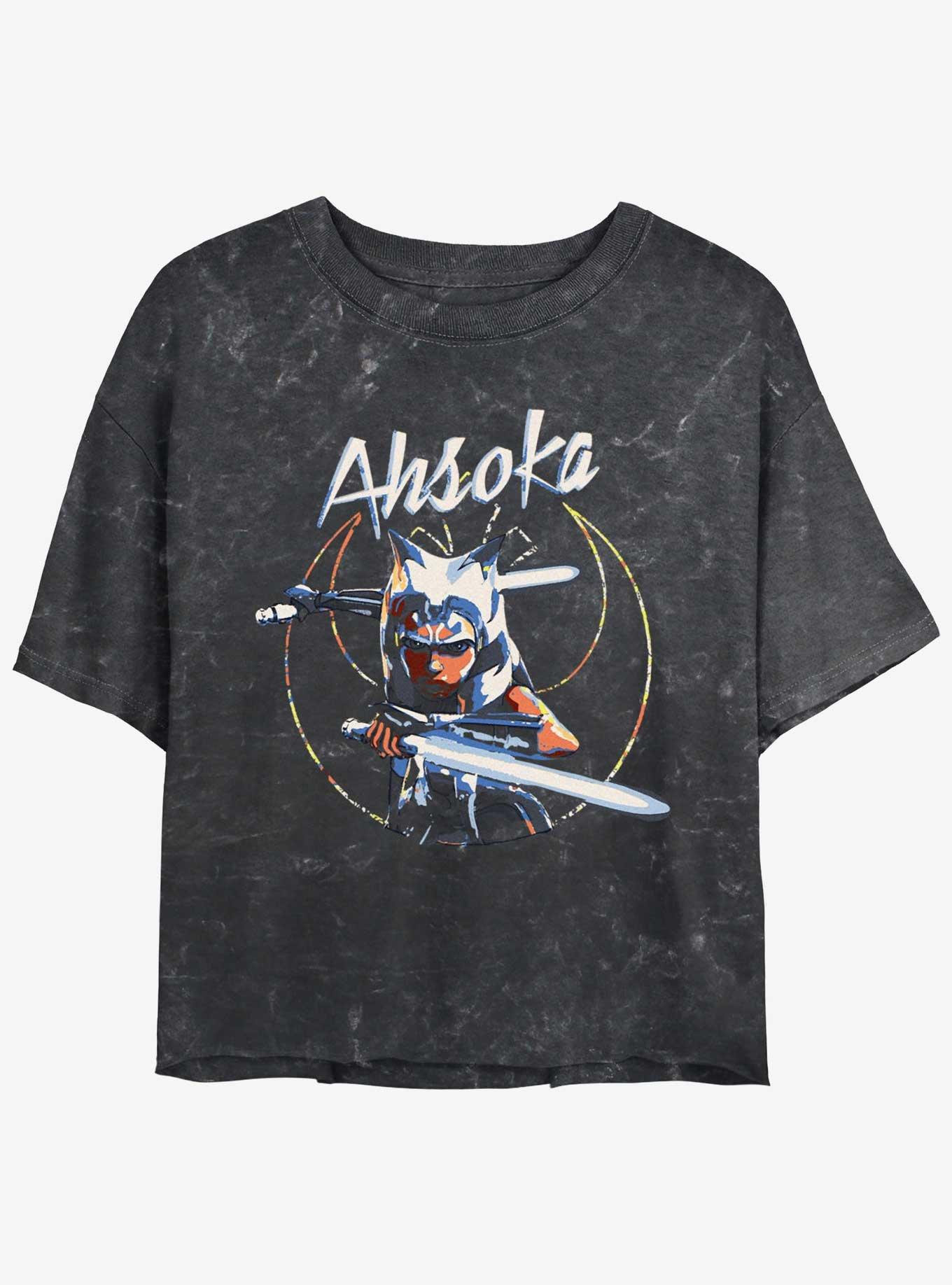 Star Wars: The Clone Wars Rebel Ahsoka Tano Mineral Wash Girls Crop T-Shirt, , hi-res