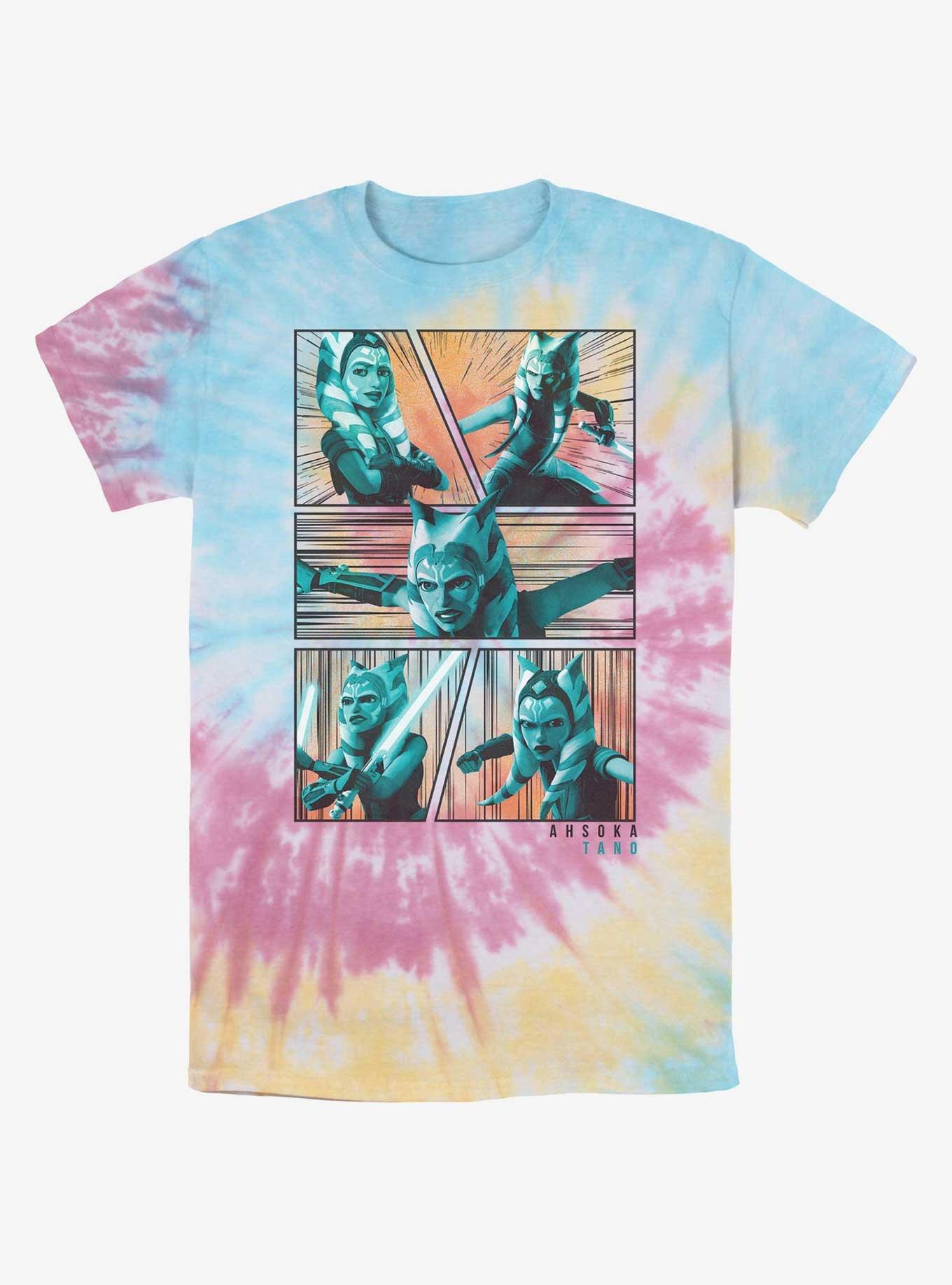 Star Wars The Clone Wars Ahsoka Panels Tie-Dye T-Shirt, BLUPNKLY, hi-res