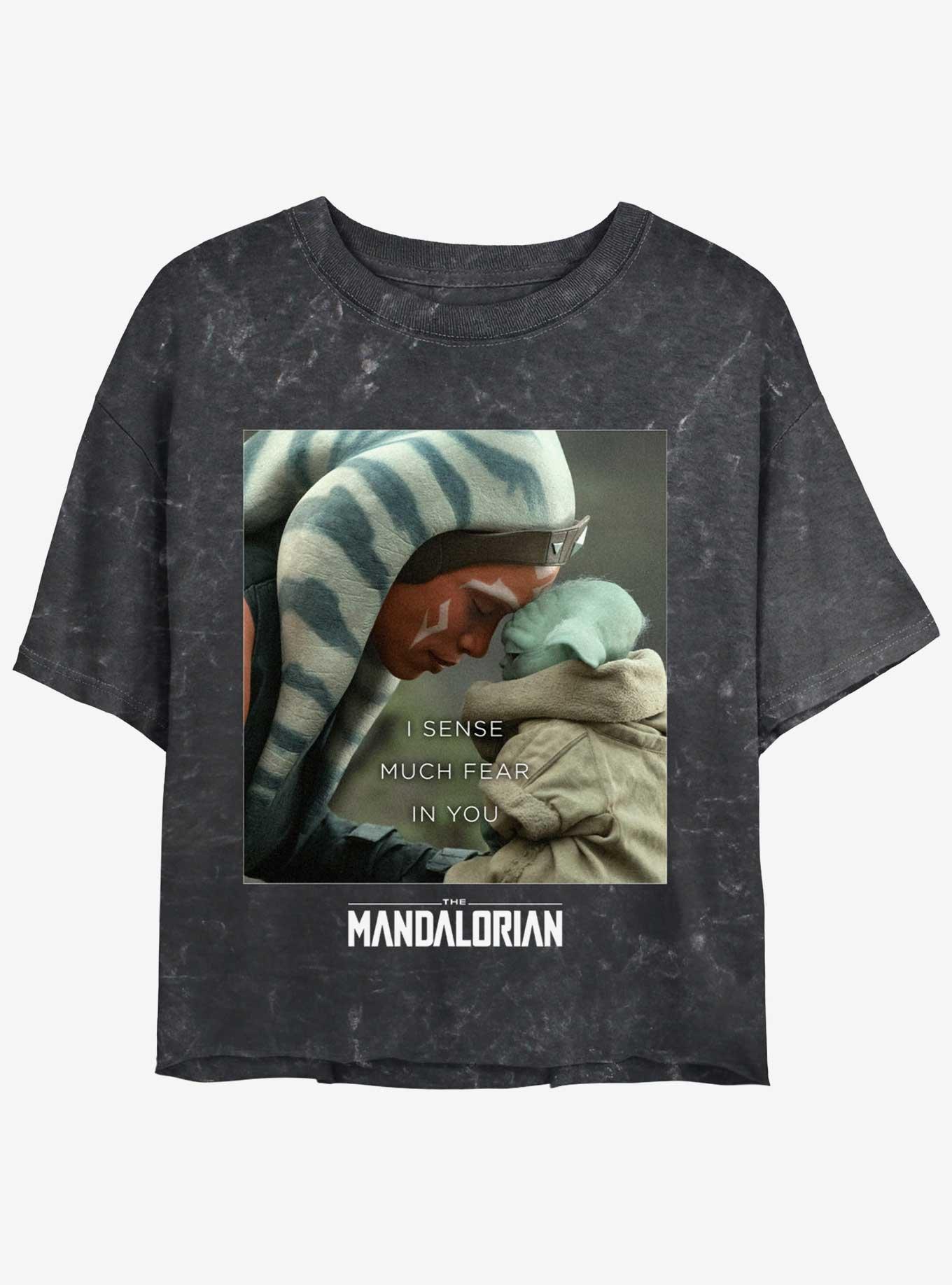 Star Wars The Mandalorian Ahsoka Tano Sense Fear The Child Mineral Wash Girls Crop T-Shirt, , hi-res