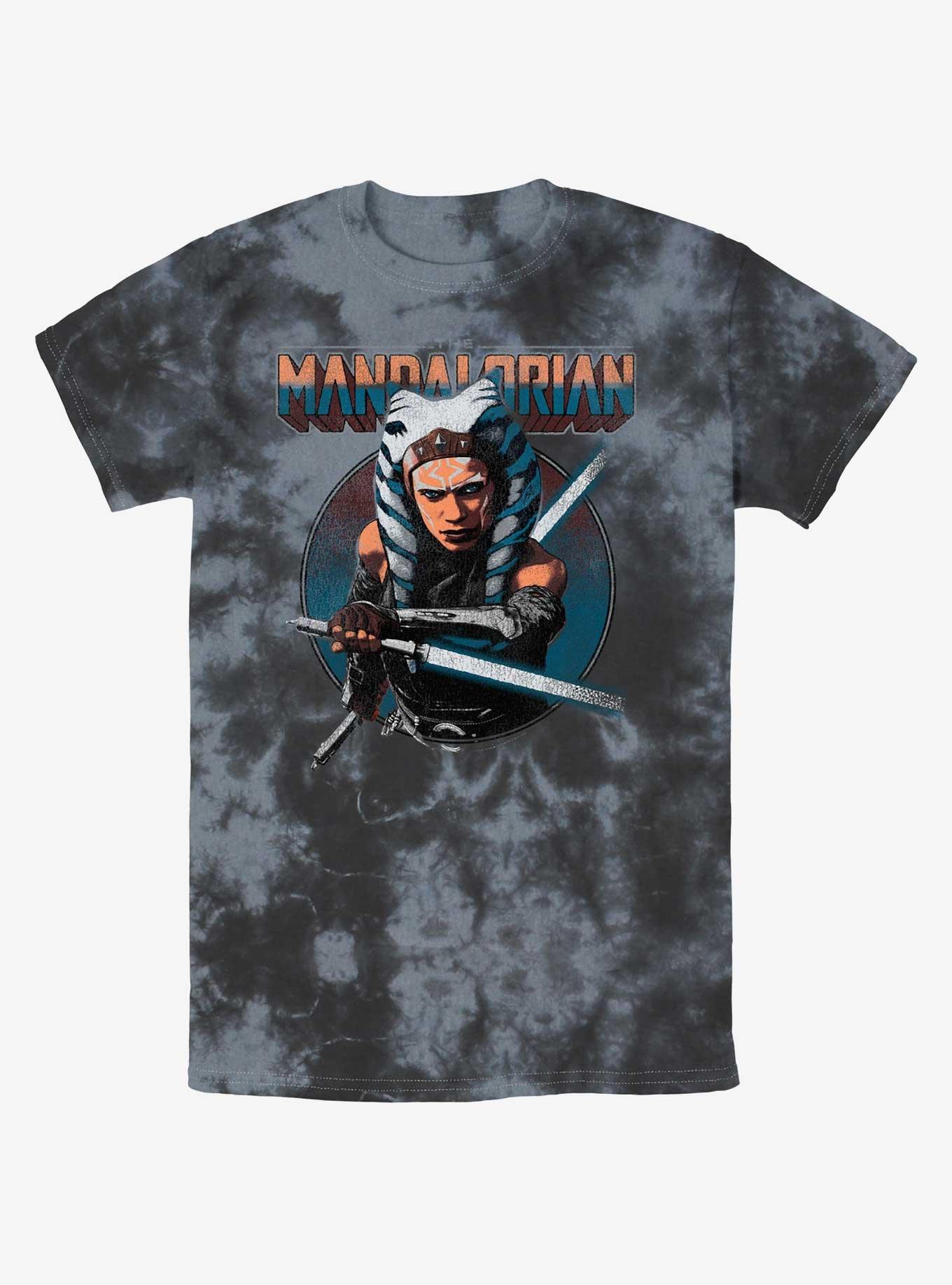 Star Wars The Mandalorian Ahsoka Circle Tie-Dye T-Shirt, BLKCHAR, hi-res