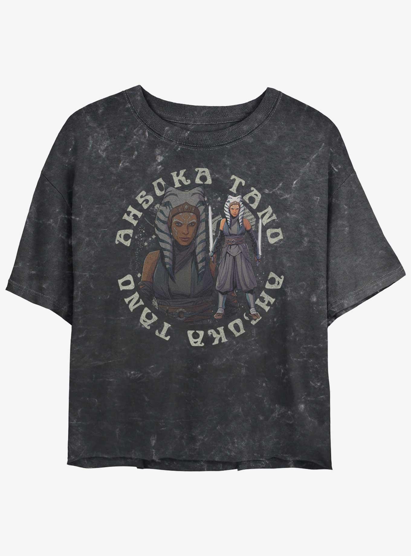 Star Wars The Mandalorian Ahsoka Tano Mineral Wash Girls Crop T-Shirt, , hi-res