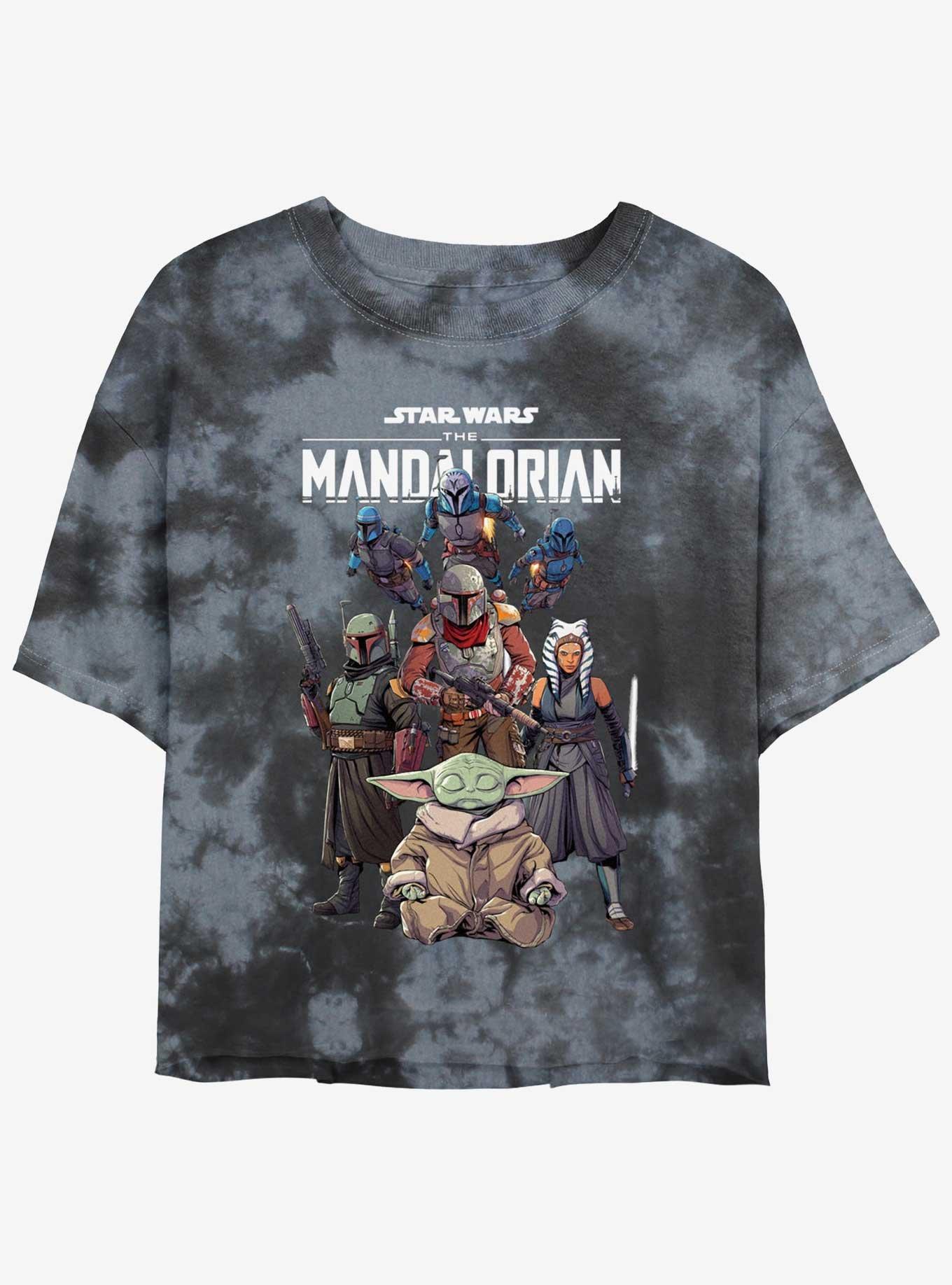 Star Wars The Mandalorian Grogu Protection Squad Tie-Dye Girls Crop T-Shirt
