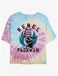 Star Wars The Clone Wars Rebel Padawan Tie-Dye Girls Crop T-Shirt, BLUPNKLY, hi-res