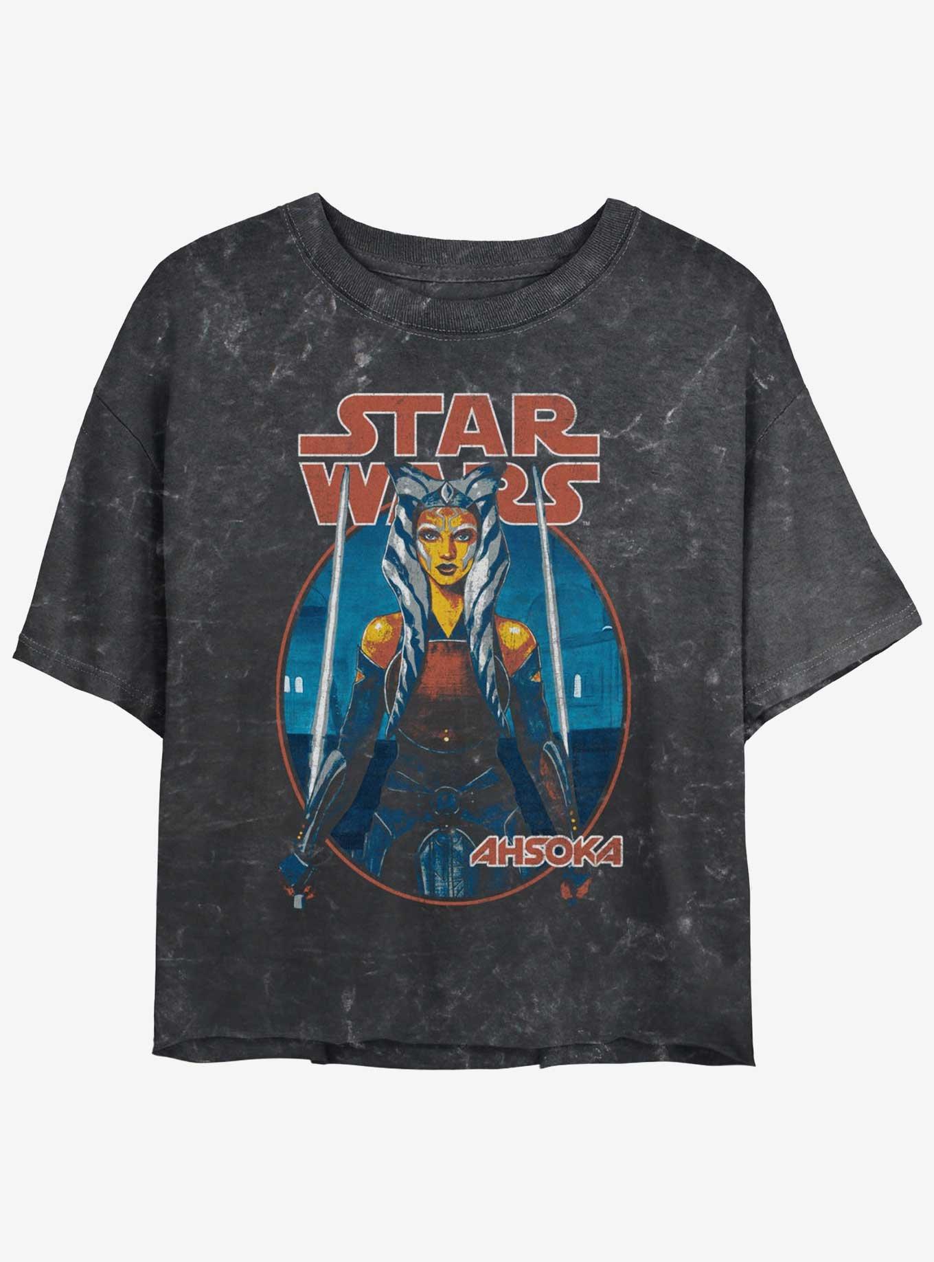 Star Wars Ahsoka Battle Ready Mineral Wash Girls Crop T-Shirt, , hi-res