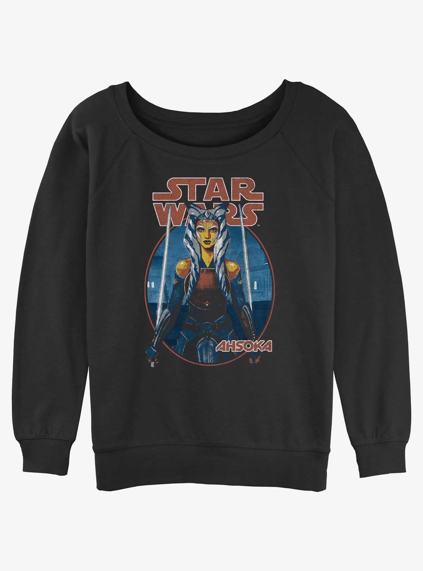 Star Wars Ahsoka Battle Ready Girls Slouchy Sweatshirt, BLACK, hi-res