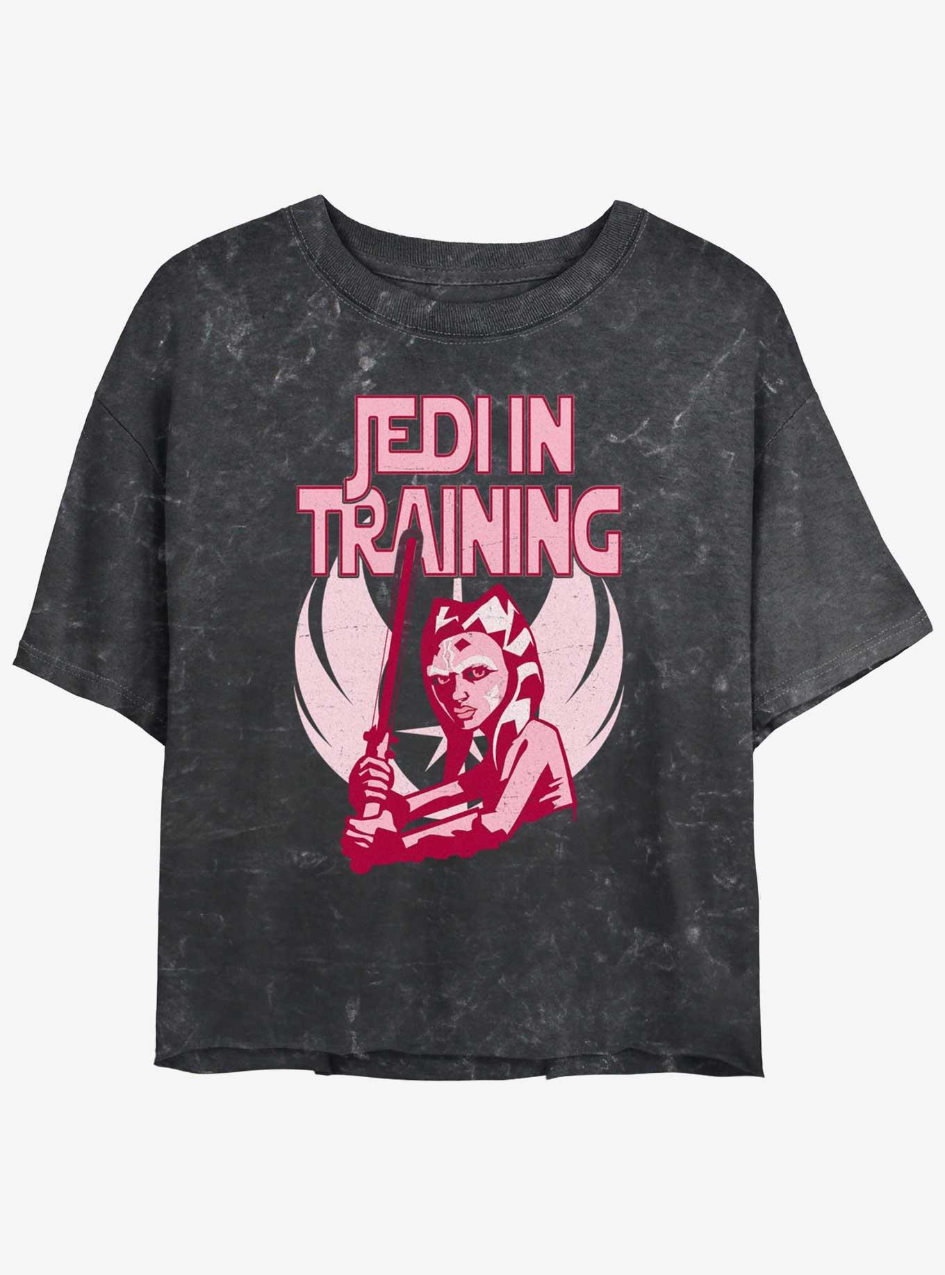 Star Wars The Clone Wars Jedi In Training Mineral Wash Girls Crop T-Shirt, , hi-res