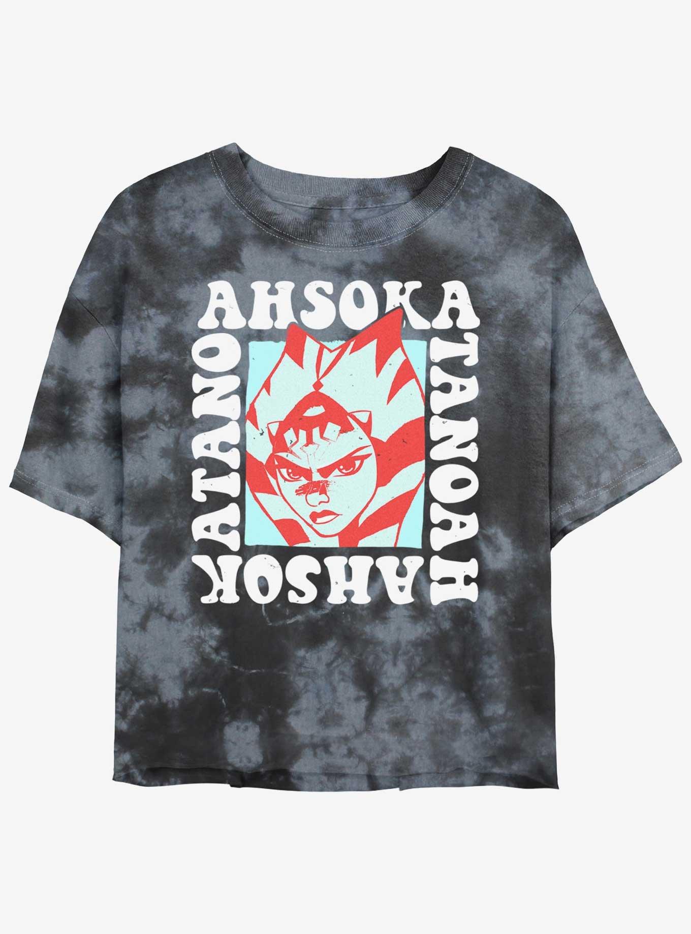 Star Wars Forces Of Destiny Ahsoka Groovy Tie-Dye Girls Crop T-Shirt, BLKCHAR, hi-res