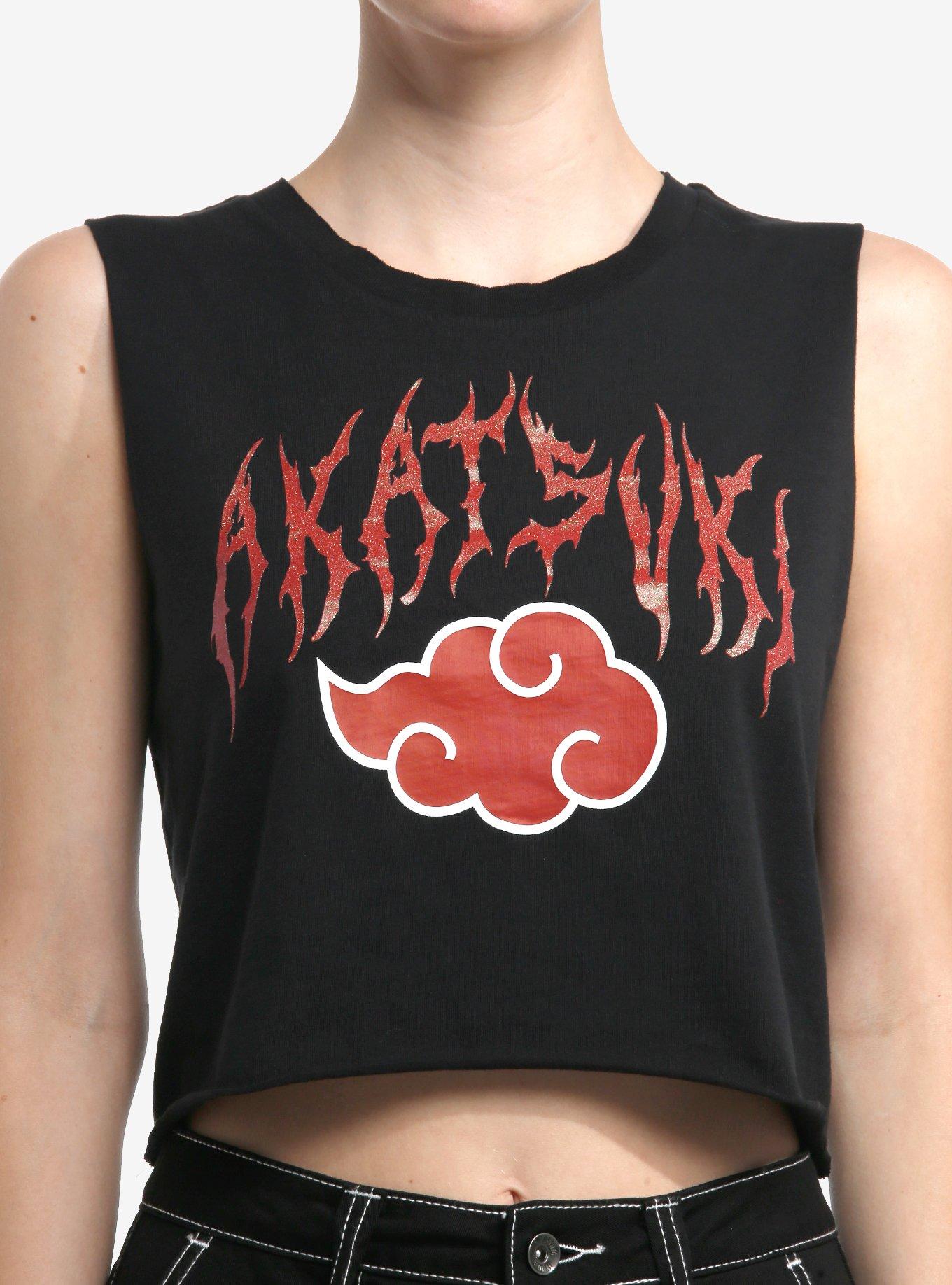 Naruto Shippuden Akatsuki Girls Crop Muscle Tank Top, , hi-res