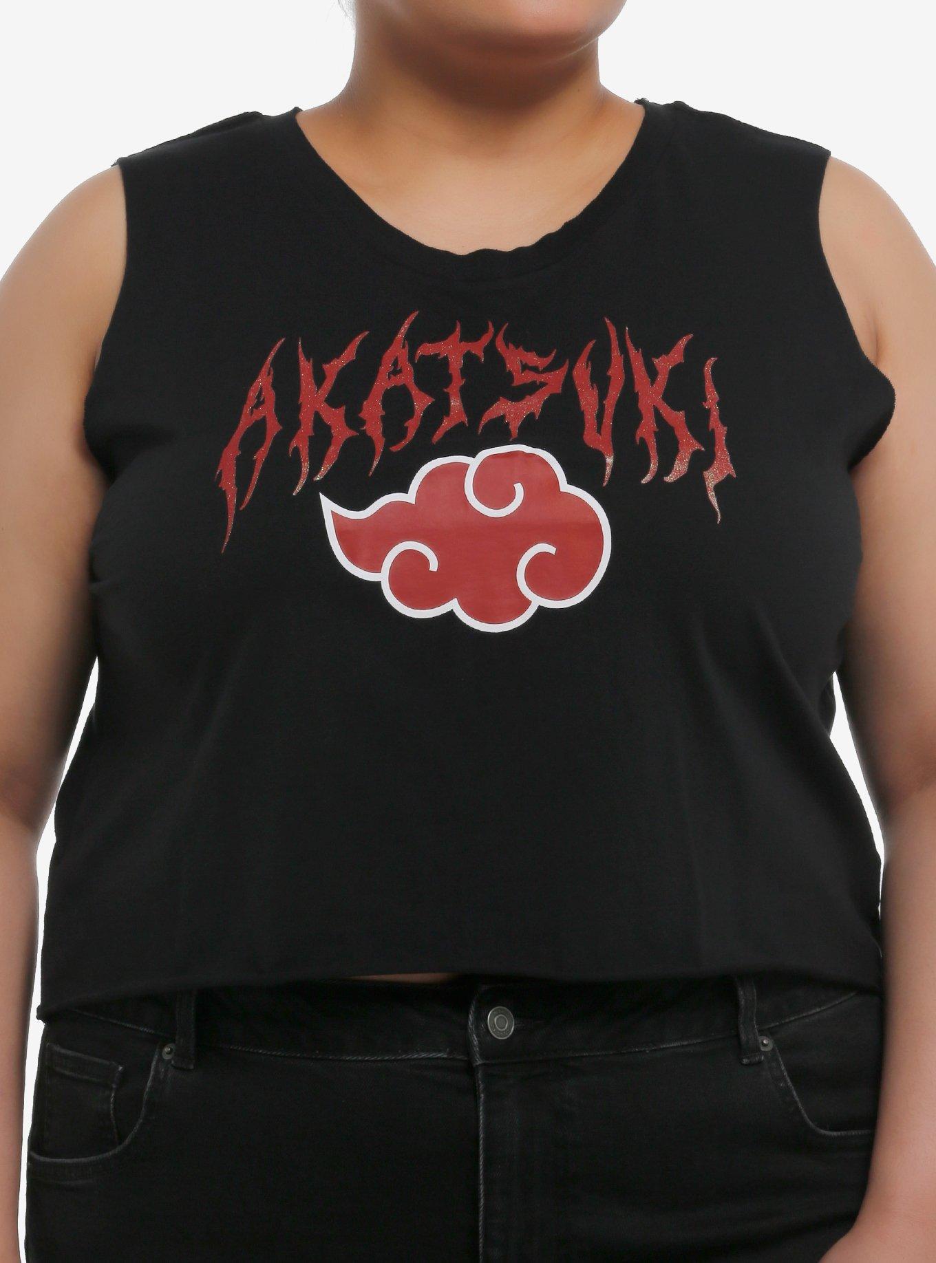 Naruto Shippuden Akatsuki Girls Crop Muscle Tank Top Plus Size, MULTI, hi-res