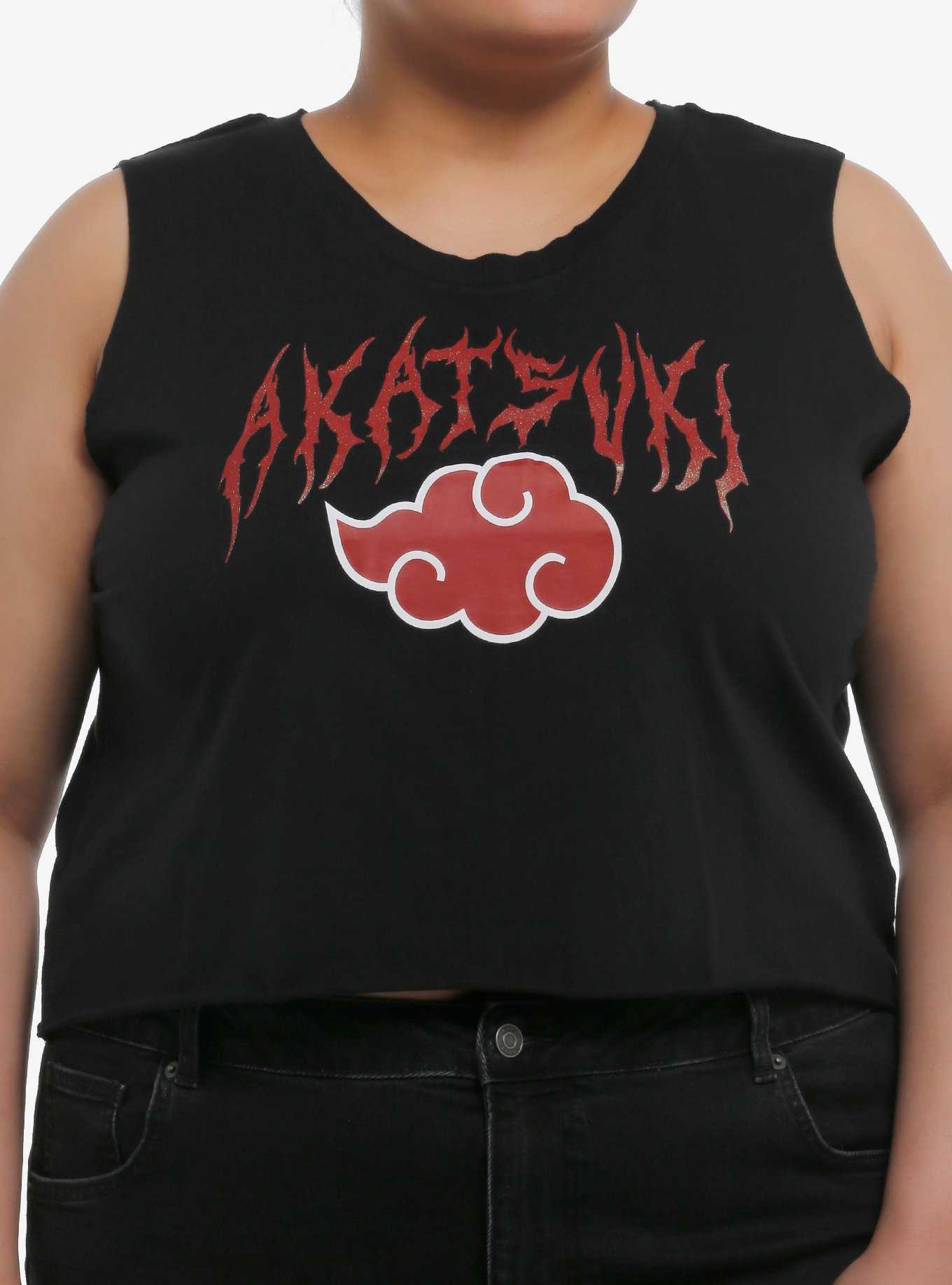 Naruto Shippuden Akatsuki Girls Crop Muscle Tank Top Plus Size, , hi-res