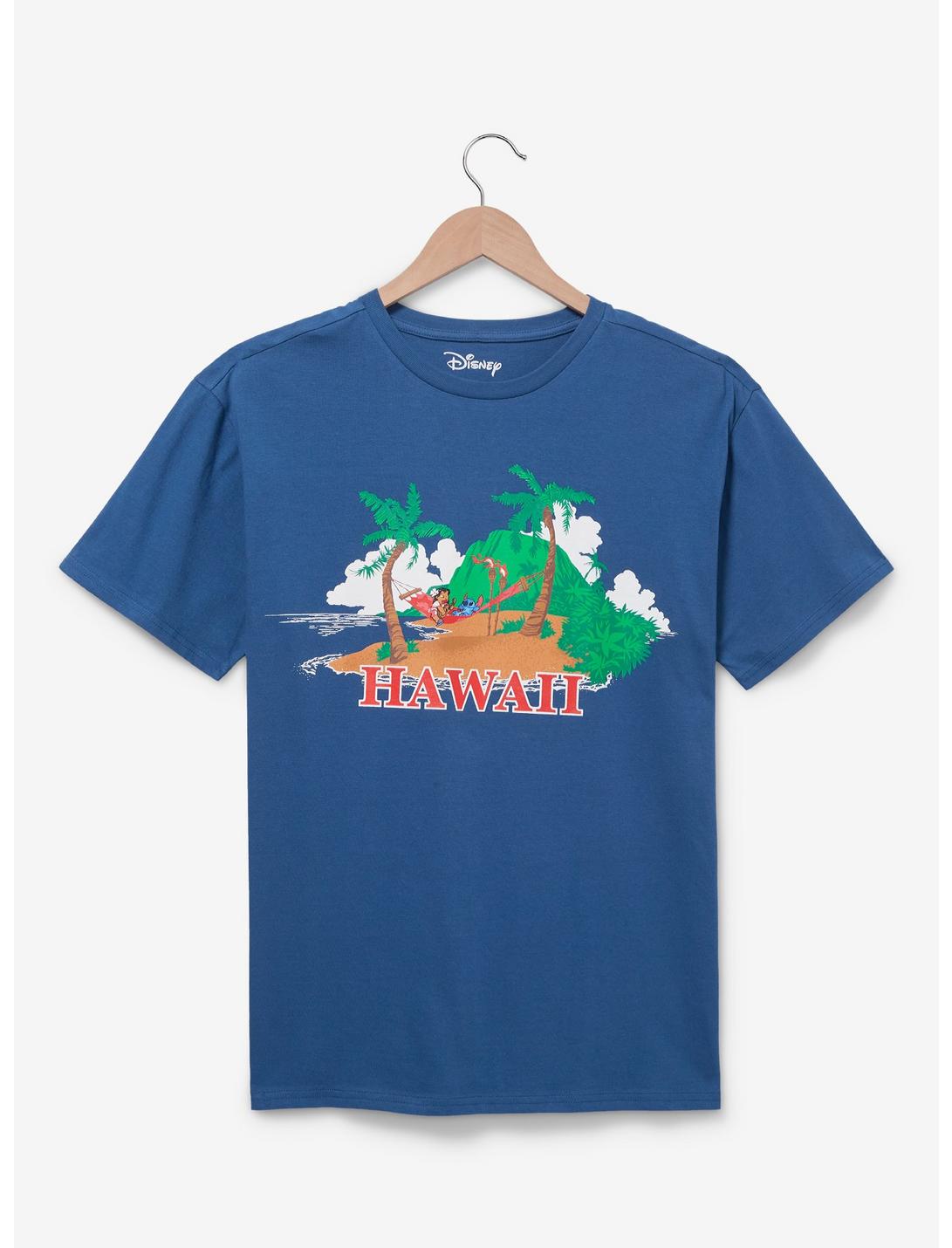Disney Lilo & Stitch Hawaii Scenic T-Shirt - BoxLunch Exclusive, ROYAL, hi-res