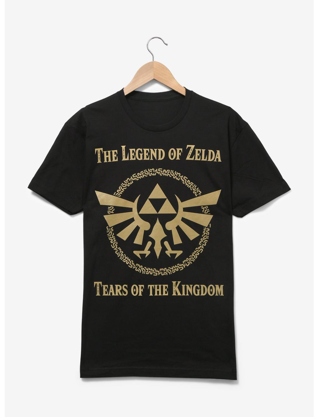 Nintendo The Legend of Zelda: Tears of the Kingdom Hyrule Crest T-Shirt — BoxLunch Exclusive, BLACK, hi-res