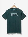 Marvel Loki Chrome Logo T-Shirt - BoxLunch Exclusive, MILITARY GREEN MINERAL WASH, hi-res
