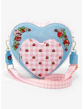 Loungefly Strawberry Shortcake Gingham Denim Heart Scented Crossbody Bag, , hi-res