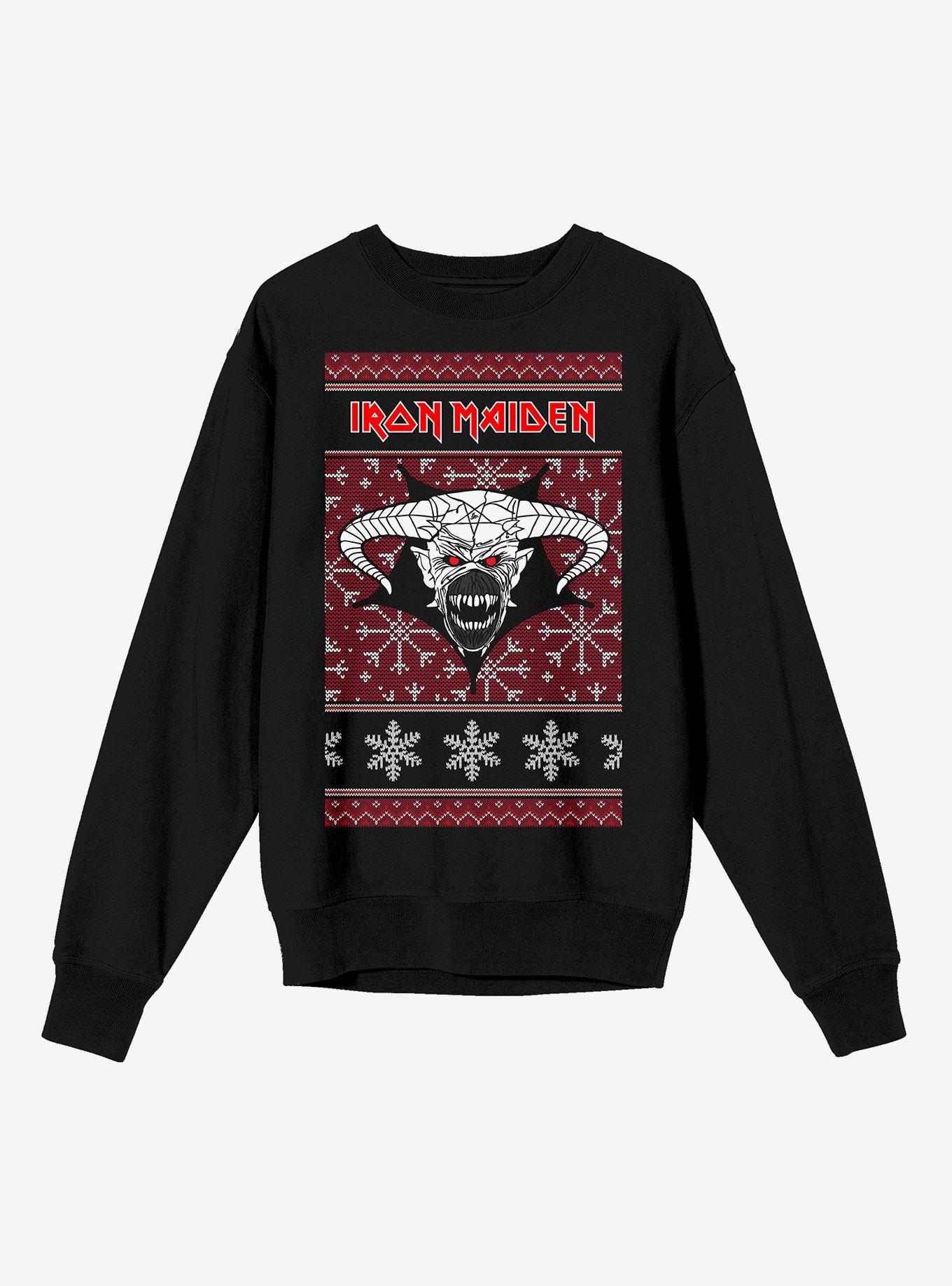 Iron Maiden Holiday Horned Demon Sweatshirt, , hi-res