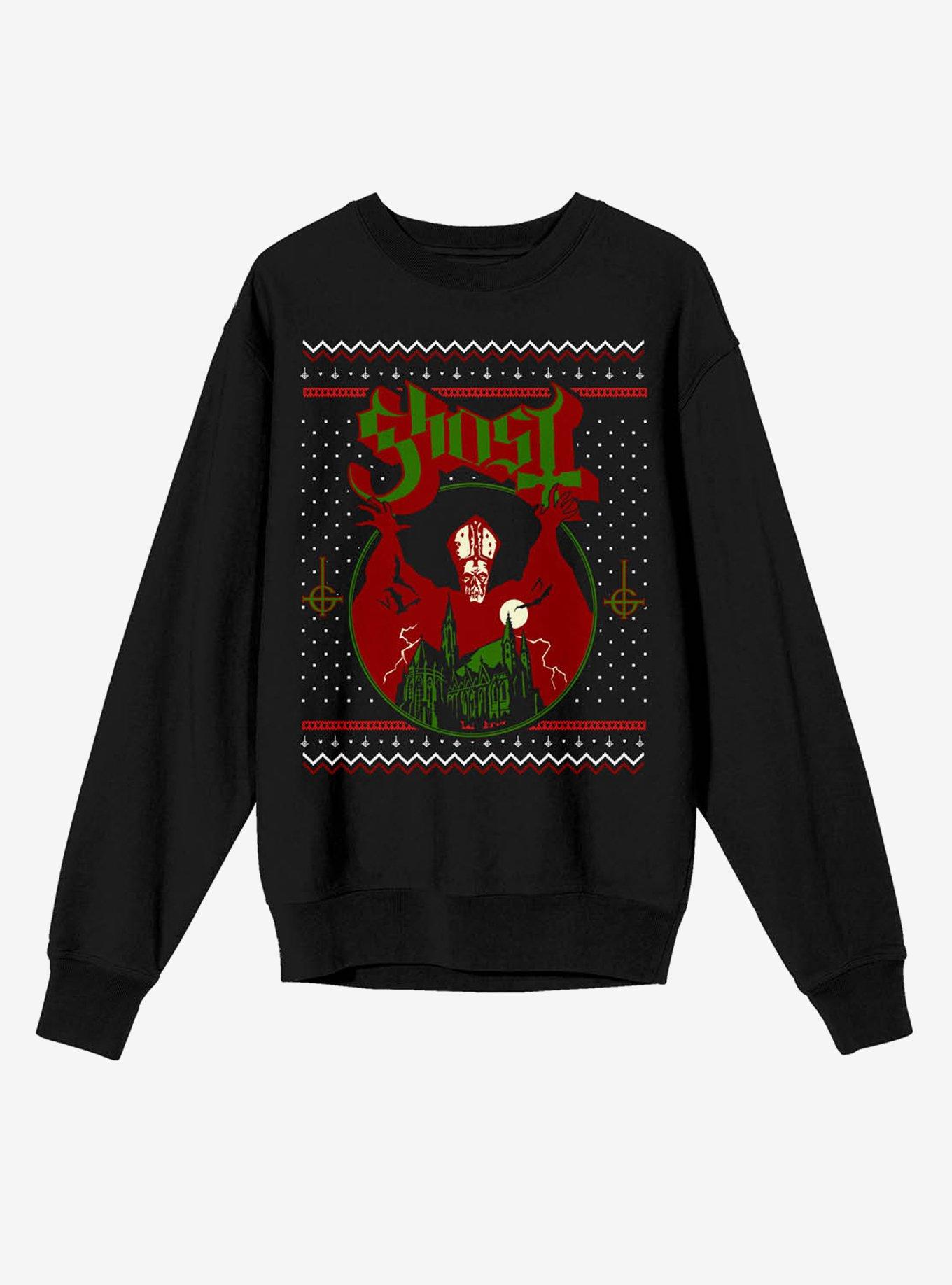 Ghost Papa Emeritus Holiday Demon Sweatshirt, BLACK, hi-res