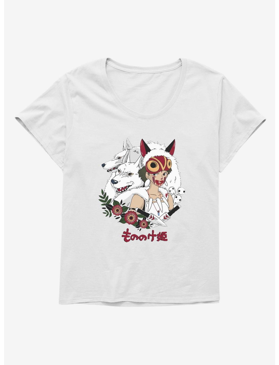 Studio Ghibli Princess Mononoke Wolf Princess Womens T-Shirt Plus Size, WHITE, hi-res