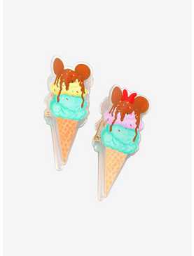 Disney Mickey & Minnie Mouse Ice Cream Claw Clip Set - BoxLunch Exclusive, , hi-res