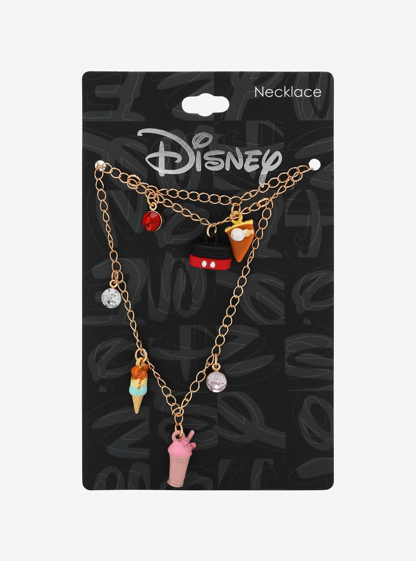 Disney Mickey and Minnie Mouse Ice Cream and Treats Charm Necklace