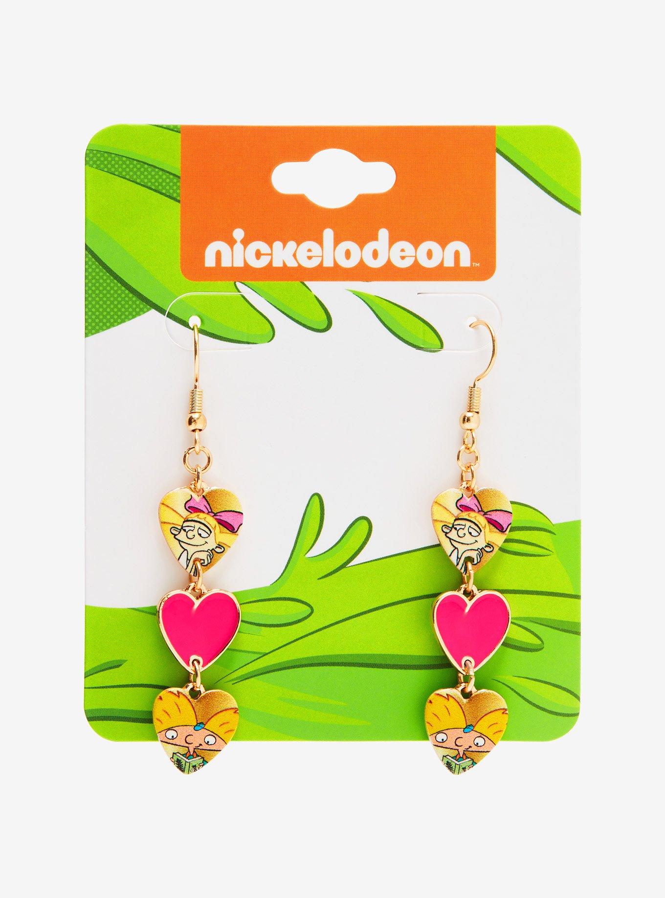 Hey Arnold! Helga & Arnold Heart Charm Earrings, , hi-res