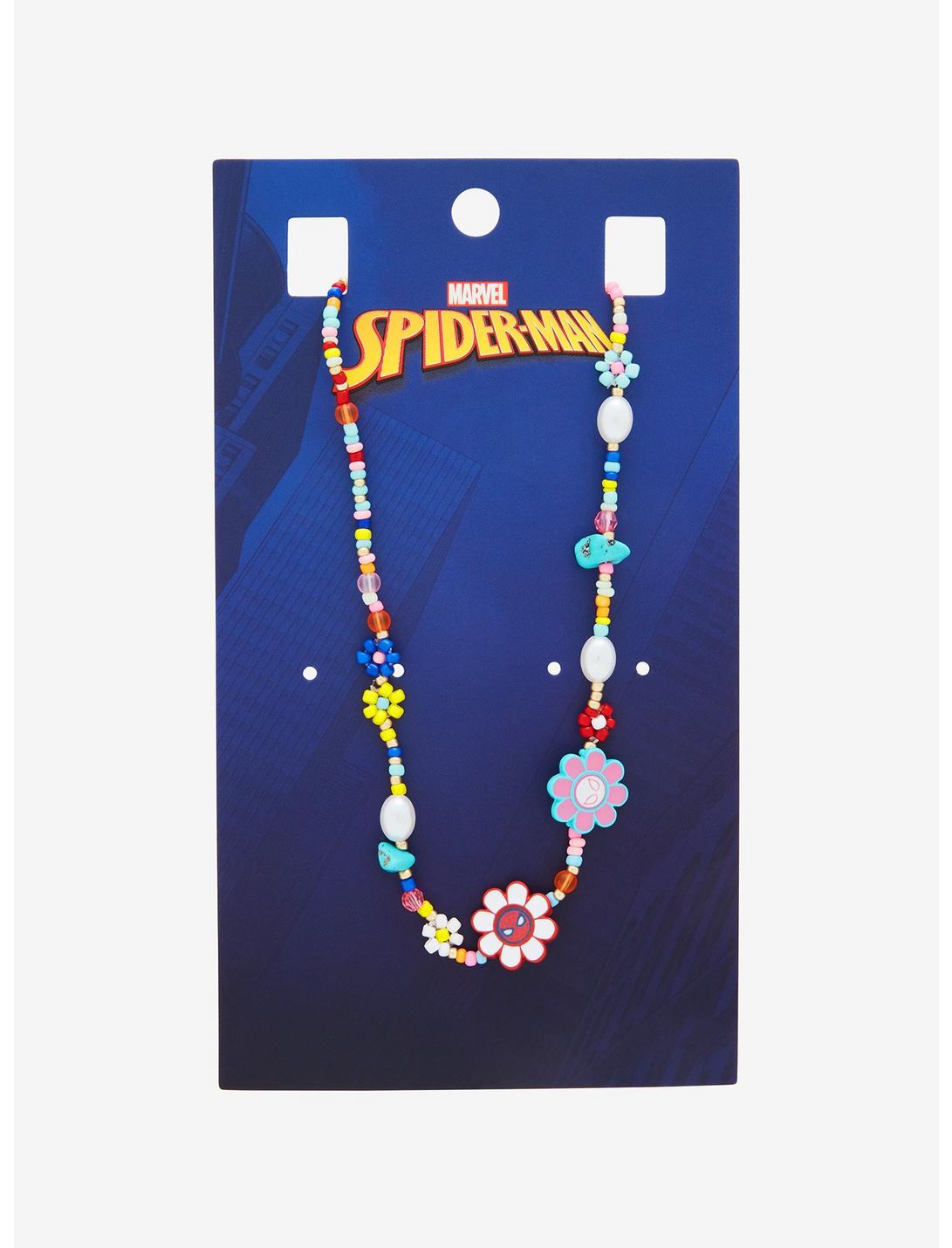 Marvel Spider-Man Flowers Beaded Necklace, , hi-res