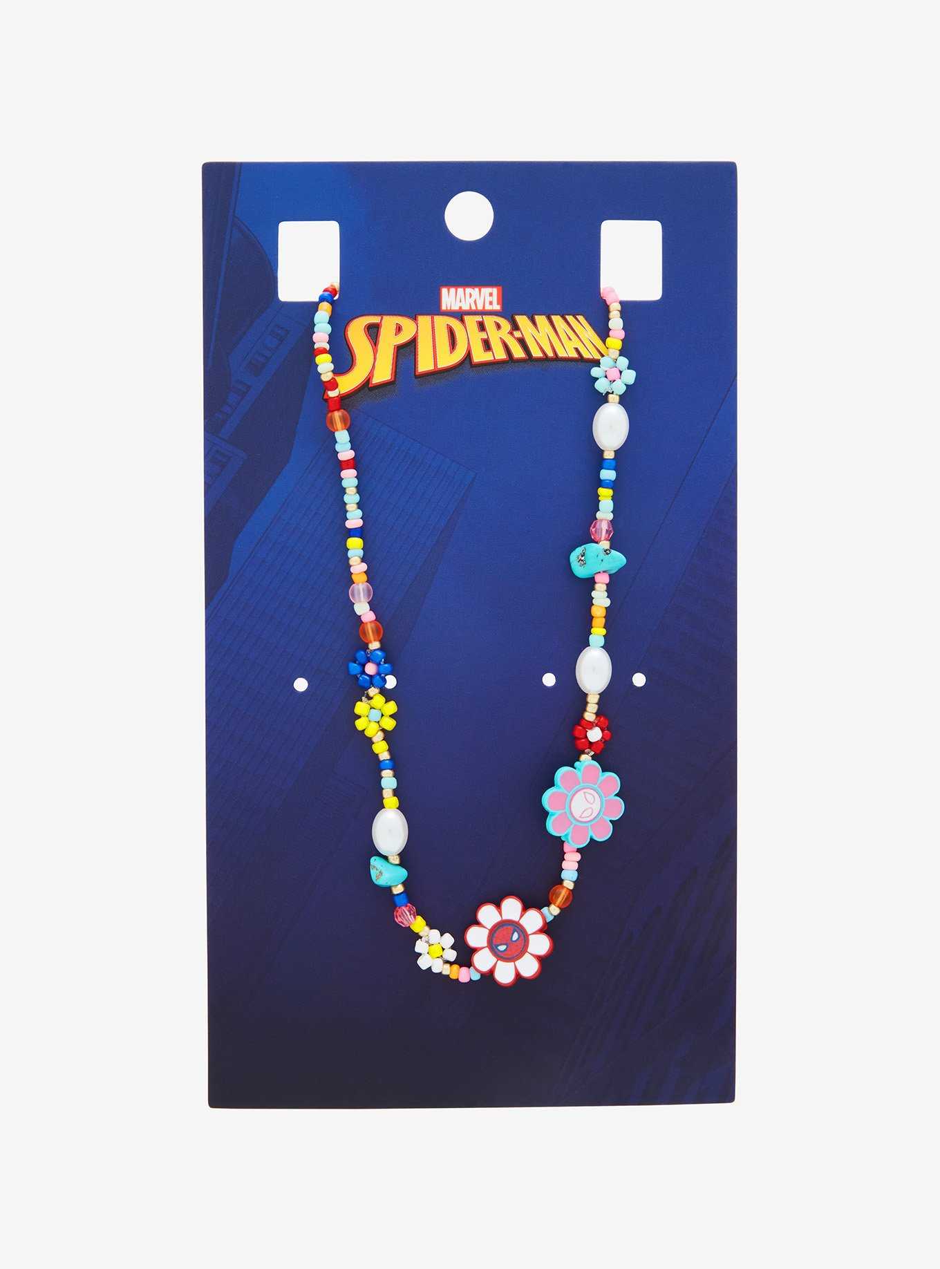 Marvel Spider-Man Flowers Beaded Necklace, , hi-res