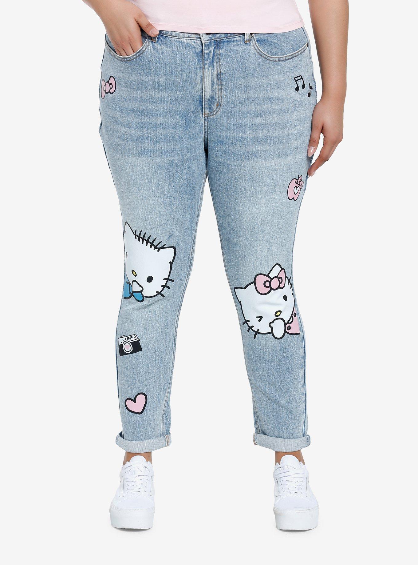 Hello Kitty & Dear Daniel Mom Jeans Plus Size, MULTI, hi-res