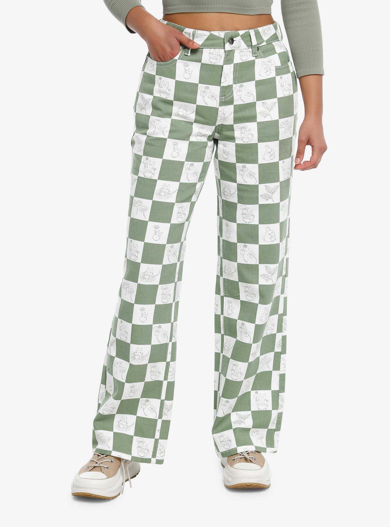 Studio Ghibli My Neighbor Totoro Checkered Wide Leg Jeans, , hi-res